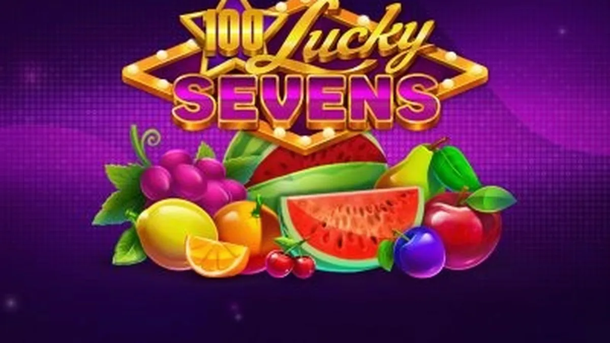 Interface do jogo 100 Lucky Sevens com rolos clássicos e símbolos de frutas